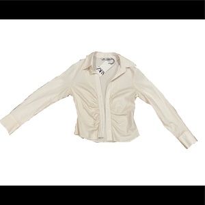 Zara ruched long sleeve blouse